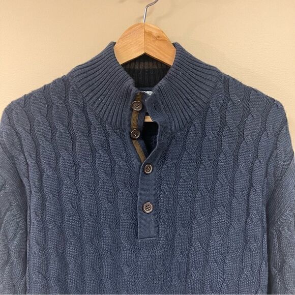 Alex Cannon cable knit merino wool sweater L - Picture 3 of 7